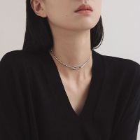 小众中性回形针s925纯银项链女ins冷淡风高级感林乔芝同款锁骨链送女朋友老婆情人节七夕生日礼物