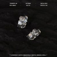 s925纯银涂鸦姜饼人饼干小熊耳环耳扣女ins风小众设计2022年新款送女朋友老婆情人节七夕生日礼物