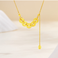 s925纯银碎冰冰五帝钱币项链女爆闪钱币流苏锁骨链新中式女友礼物送女朋友老婆情人节七夕生日礼物