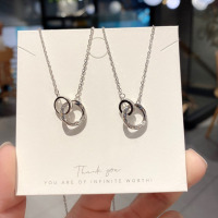 s999足银莫比乌斯环情侣项链一对异地恋小众感送男女友情人节礼物送女朋友老婆情人节七夕生日礼物
