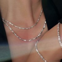 碎银子项链s925纯银项链简约时尚百搭锁骨链送女友闺蜜项饰品礼物送女朋友老婆情人节七夕生日礼物