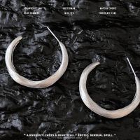 纯银拉丝扭曲半圆C形耳环女s925磨砂圈气质耳钉小众ins设计高级感送女朋友老婆情人节七夕生日礼物