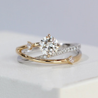 星轨S999足银戒指轻奢个性设计指环镶钻法式交叉手饰品求婚送女友送女朋友老婆情人节七夕生日礼物