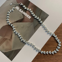 纯银坠链子韩国ins风简约个性重工高级麦穗拼接项链女s925毛衣链送女朋友老婆情人节七夕生日礼物