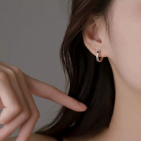s999足银素圈耳圈耳饰女小众设计耳钉独特耳环2024年新款耳扣送女朋友老婆情人节七夕生日礼物