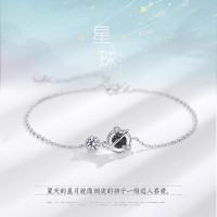 s999足银星球手链韩版ins小众设计轻奢个性送女友情人节礼物手饰送女朋友老婆情人节七夕生日礼物