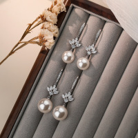 法式轻奢施家珠莲花耳坠女s999纯银高级感优雅足银耳钩新娘耳饰送女朋友老婆情人节七夕生日礼物