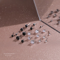 云小舒s925纯银 璀璨四爪单钻耳钉女简约时尚小巧ins风镶锆石耳饰送女朋友老婆情人节七夕生日礼物