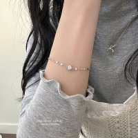 超闪波光粼粼亮片锆石手链女s925纯银百搭轻奢时尚小众手饰批发送女朋友老婆情人节七夕生日礼物