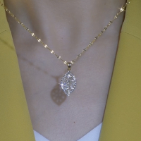 满钻水晶项链女轻奢小众设计感2025年新款潮网红树叶吊坠锁骨链女送女朋友老婆情人节七夕生日礼物