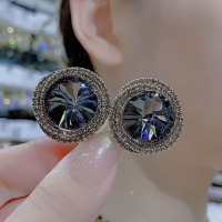 轻奢高级感微镶锆石气质名媛耳环重工复古宫廷风耳饰S925银针耳钉送女朋友老婆情人节七夕生日礼物