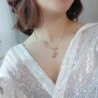 小兔子钛钢吊坠项链女2025新款潮网红短款锁骨链简约百搭时尚颈链送女朋友老婆情人节七夕生日礼物