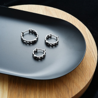 韩国进口耳饰宽口复古麻花圈形耳骨环扣式耳圈送女朋友老婆情人节七夕生日礼物