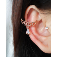 韩国进口耳钉精致缕空翅膀水滴耳坠耳骨钉单只粗针球形拧堵送女朋友老婆情人节七夕生日礼物