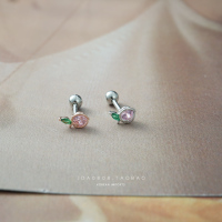 jda韩国精致迷你紫钻爱心桃子水果小耳骨钉甜美送女朋友老婆情人节七夕生日礼物