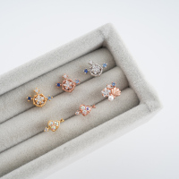 jda韩国超小迷你爱心贝壳小星星耳骨钉螺丝旋转拧扣送女朋友老婆情人节七夕生日礼物