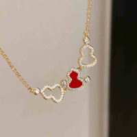 镶钻葫芦项链女新款2025年时尚轻奢高级感锁骨链大气质感独特颈链送女朋友老婆情人节七夕生日礼物