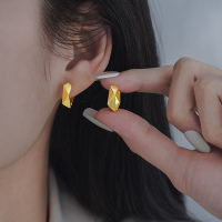 s925银针立体菱形不规则设计耳扣式耳环小众轻奢高级感冷淡风耳饰送女朋友老婆情人节七夕生日礼物