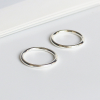 S999足银戒指女韩版简约风小清新光圈线圈戒百搭甜美少女心手饰品送女朋友老婆情人节七夕生日礼物