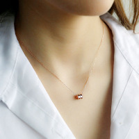 小蛮腰银项链S925纯银桶珠锁骨链女闺蜜送礼网红韩版气质款小众风送女朋友老婆情人节七夕生日礼物