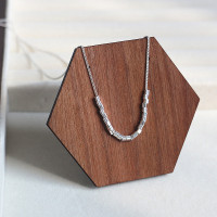 S925纯银项链女极简冷淡风设计感小方块轻奢小众简约高级感锁骨链送女朋友老婆情人节七夕生日礼物