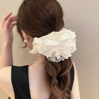 2025新款蕾丝花边发圈女小众设计超仙刺绣甜美大肠圈头绳发饰送女朋友老婆情人节七夕生日礼物