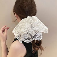 超仙蕾丝网纱大肠发圈女温柔花边丸子头马尾发绳春季新款甜美发饰送女朋友老婆情人节七夕生日礼物