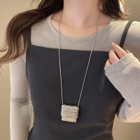 中古编织包包长款项链女2024年新款设计感毛衣链小众独特百搭配饰送女朋友老婆情人节七夕生日礼物