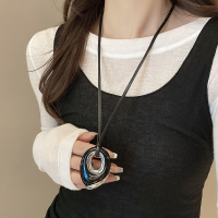 轻奢几何吊坠长款项链女小众设计高级感毛衣链2024新款卫衣配饰送女朋友老婆情人节七夕生日礼物