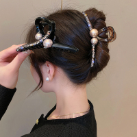 高级感珍珠水钻抓夹女大号2024年日韩新款后脑勺盘发鲨鱼夹发卡送女朋友老婆情人节七夕生日礼物