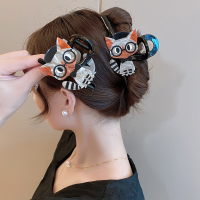 萌宠卡通眼镜猫咪抓夹创意发夹后脑勺发卡鲨鱼夹头饰盘发可爱头饰送女朋友老婆情人节七夕生日礼物