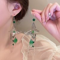 新中式国风蝴蝶流苏耳环轻奢精致2024新款小众高级感旗袍耳饰女送女朋友老婆情人节七夕生日礼物