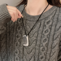 文艺潮流吊坠项链复古ins风小众设计独特造型锁骨链秋冬毛衣链女送女朋友老婆情人节七夕生日礼物