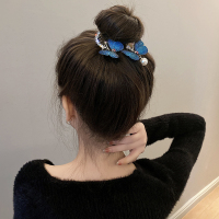 2023年新款网红丸子头发夹花苞头盘发神器抓夹高级感森系仙美头饰送女朋友老婆情人节七夕生日礼物