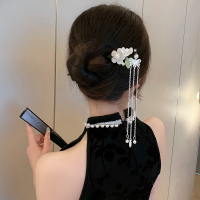 檀木发簪古风高级感步摇茶簪子盘发木簪珍珠花朵流苏钗子汉服头饰送女朋友老婆情人节七夕生日礼物