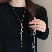 小蛇长款毛衣链2024新款设计感小众项链女高级感轻奢卫衣时尚配饰送女朋友老婆情人节七夕生日礼物