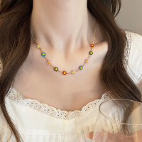 夏日多巴胺彩色雏菊项链女ins风小众设计锁骨链清新气质百搭颈链送女朋友老婆情人节七夕生日礼物