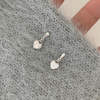 纯银菱格爱心小流苏耳环轻奢高级感独特2025新款耳饰气质百搭送女朋友老婆情人节七夕生日礼物