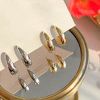 s925纯银简约耳圈素圈耳环小众独特几何气质潮耳饰日常百搭潮送女朋友老婆情人节七夕生日礼物