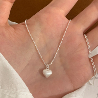 纯银拉丝爱心项链女款2025新款颈链日常百搭配裙子锁骨链配饰送女朋友老婆情人节七夕生日礼物