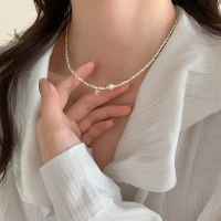 通体纯银闪耀碎银子爱心项链颈链锁骨链韩系小众设计轻奢女送女朋友老婆情人节七夕生日礼物
