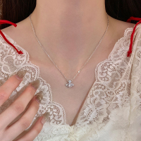 纯银爱心皓石女日常百搭配裙子高级感小项链不掉色气质锁骨链送女朋友老婆情人节七夕生日礼物
