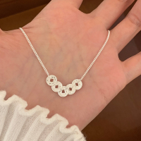 纯银爆闪碎冰冰五帝钱币项链女款2025新款轻奢高级感锁骨链潮送女朋友老婆情人节七夕生日礼物
