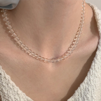 白水晶纯银项链颈链日常百搭配裙子适合夏天的锁骨链女小清新送女朋友老婆情人节七夕生日礼物