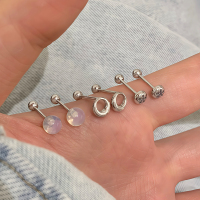 纯银欧泊花朵几何螺丝耳钉养耳洞睡觉免摘时尚气质耳饰高级感送女朋友老婆情人节七夕生日礼物