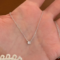 [5.30上新1件85折 3件8折]纯银圆锆项链日常百搭配裙不掉色送女朋友老婆情人节七夕生日礼物