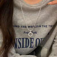 s925纯银复古圆环吊坠项链女配饰秋冬轻奢高级感毛衣链日常送女朋友老婆情人节七夕生日礼物