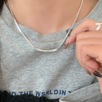 s925纯银字母微笑项链女简约百搭韩系日常通勤秋冬卫衣毛衣链送女朋友老婆情人节七夕生日礼物