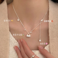 s925纯银[福鲤锁]项链轻奢设计师款平安锁花朵锁骨链女小众送女朋友老婆情人节七夕生日礼物