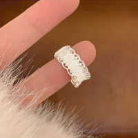 纯银蕾丝戒指女轻奢高级感精致法式小众食指戒开口戒2025新款送女朋友老婆情人节七夕生日礼物